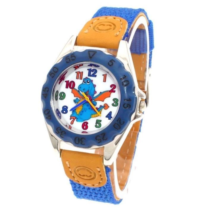 Montre Enfant Garçon - Petit Dinosaure - Bleu