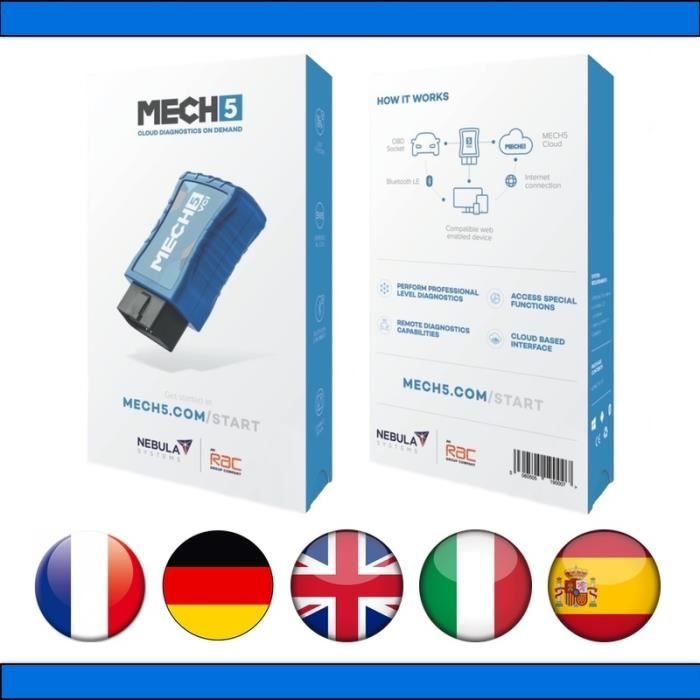 MECH5 - Diagnostic Auto Pro Multimarque en Français Valise Diagnostique Obd2