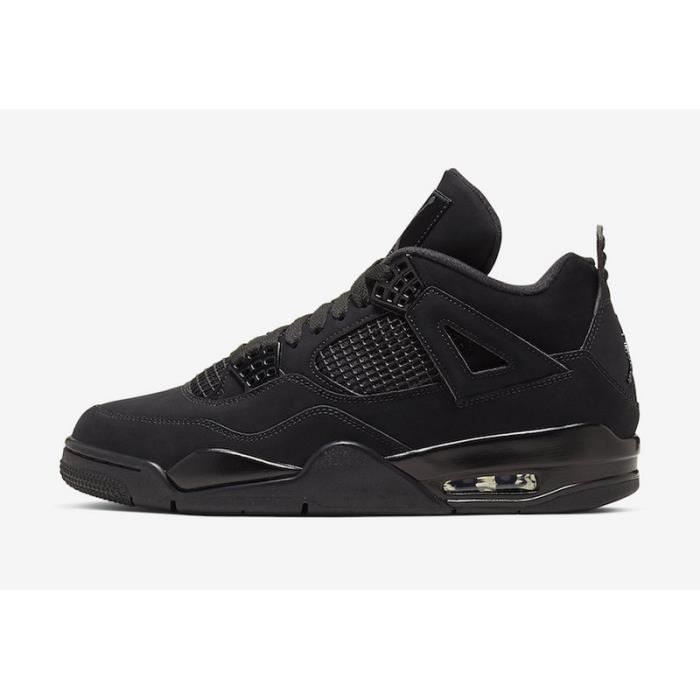 Baskets Jordan 4 Retro Black Cat Chaussures Entraînement de Sport Noir