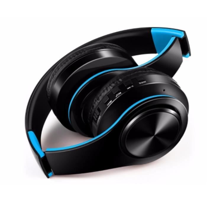 Casque Sans Fil Pliable pour SAMSUNG Galaxy Note 10 Lite Smartphone Bluetooth Boutons Reglable Son Universel (BLEU)