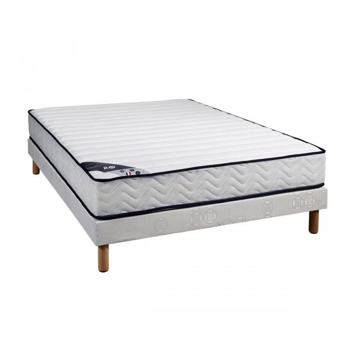 Ensemble matelas ressorts Someo R10 sommier pieds 140x200