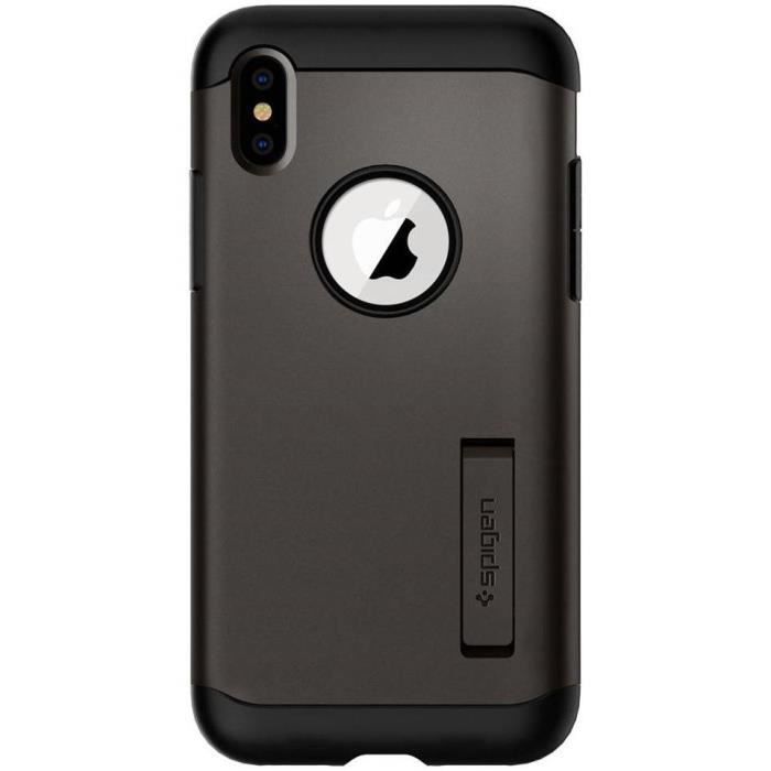 Coque Spigen Slim Armor pour iPhone Xs - X - Gris