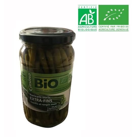 CASINO BIO Haricots Verts Extra Fins Rangés - 37cl