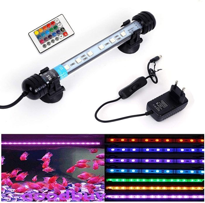 Meilleurs prix pour Lampe LED pour aquarium 19 cm, éclairage sous-marin, éclairage supérieur, couvercle étanche IP68, lampe LED, prise UE pour aquarium
