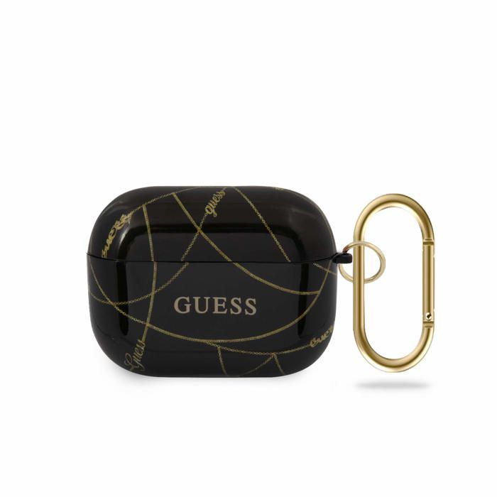 Guess - 55684 - GUACAPTPUCHBK Gold Chain Collection Etui de Protection pour AirPods Pro Noir