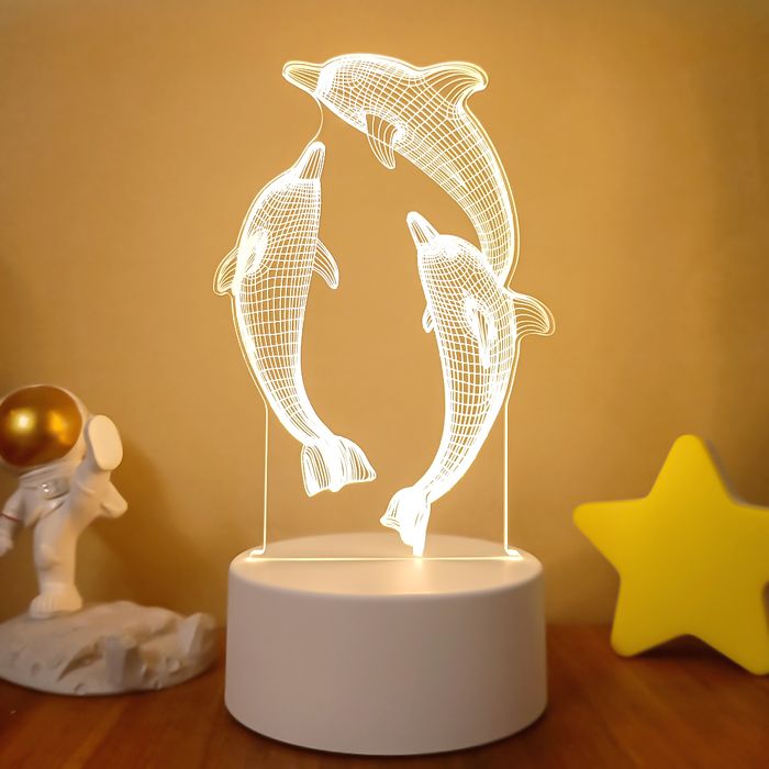 Veilleuse LED USB en acrylique 3D pour la décoration intérieure figurine animale veilleuse pour chambre denfant lampe de table