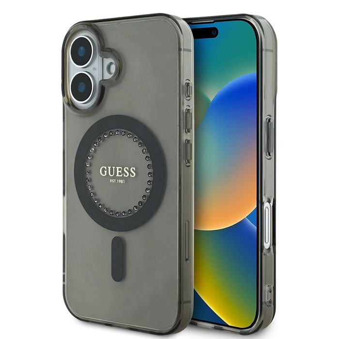 Étui Guess pour iPhone 16 Plus 6.7 étui rigide IML Rhinestones MagSafe Neuf