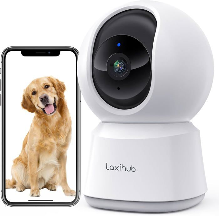 Caméra Surveillance WiFi Intérieure 2K 3MP - Détection Mouvement, Suivi Intelligent, Audio Bidirectionnel, Compatible Alexa