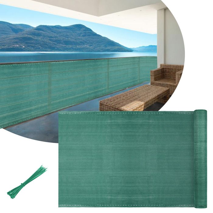 VOUNOT® Brise vue occultant en HDPE 90g/m² 1.5x20m avec attaches de