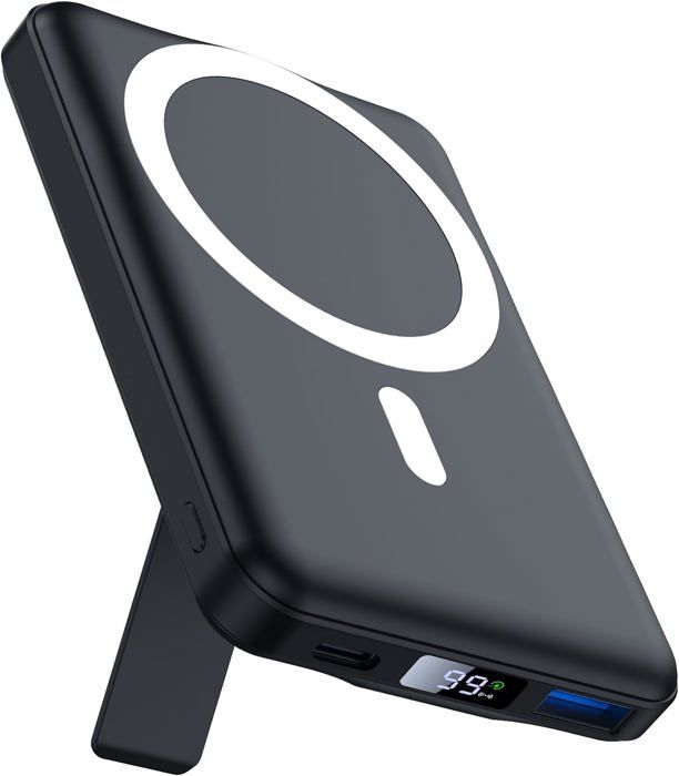 Batterie Externe AOGUERBE 10000mAh Magnétique - Charge Sans Fil Magsafe 22.5W - Pour IPhone 12-16