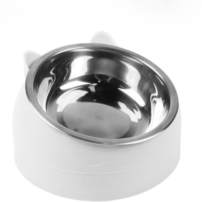 Comparer les prix de Mangeoire pour chat inclinable à 15°, gamelle pour animaux de compagnie, mangeoires, chiens chats, acier inoxydable, 200 ML