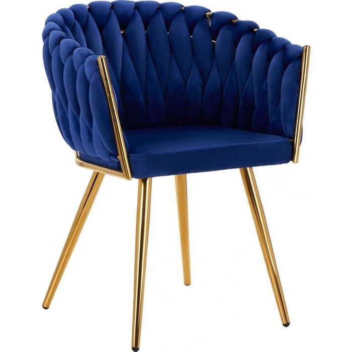 Fauteuil - ACTIVESHOP - 4Rico - Velours bleu marine - 1 place - Design contemporain