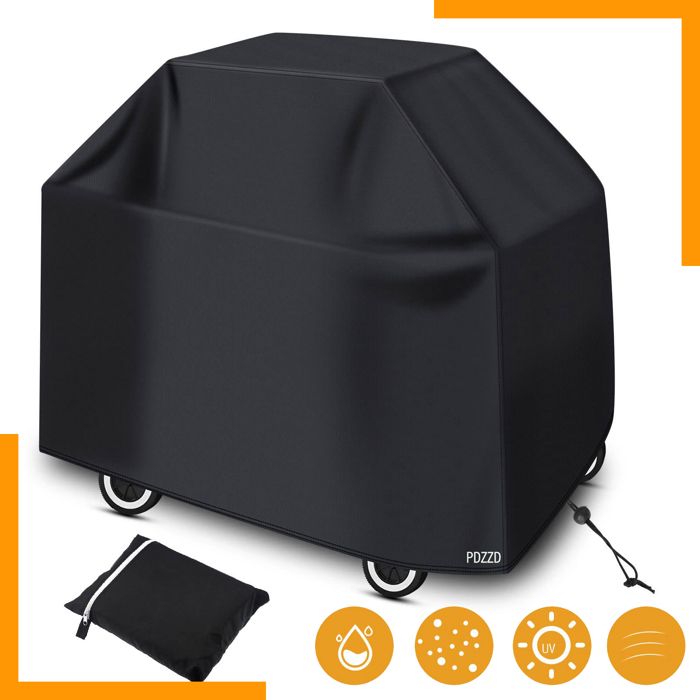 Housse Barbecue Extérieur Protection Anti UV Etanche et La poussière Résistant aux Déchirures Rangement pliable 145x61x117cm