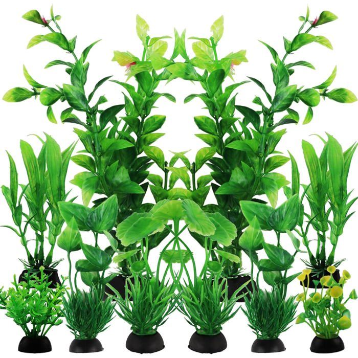 LAMXD Lot de 3 plantes artificielles pour aquarium, plantes décoratives LAMXD Lot de 3 plantes artificielles pour aquarium, plantes décoratives