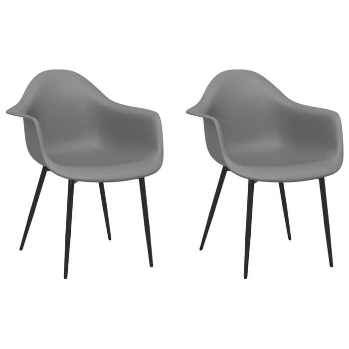 Gris Lot de 2 Chaises à manger - Style moderne - gris PP Maximum 110 kg @EU7478093