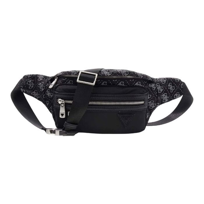 GUESS Sac banane noir gris pour homme - Berlin Bumbag M Dark Black 333185 GUESS Sac banane noir gris pour homme - Berlin Bumbag M Dark Black 333185