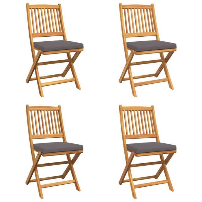 SALE 2026Chaise pliante - lot de 4 - Fauteuils de Jardin - Gris 49x57.5x92cm - bois dacacia massif49x57.5x92cm 24.8 Kg 3629889