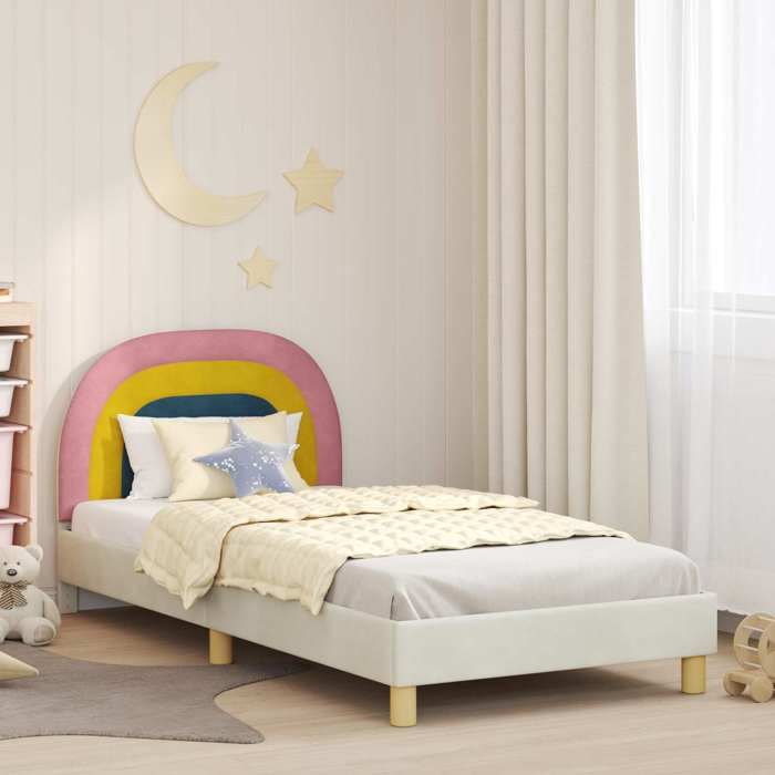 vidaXL Cadre de lit pour enfants avec tête de lit Crème 90 x 190 cm 42011010