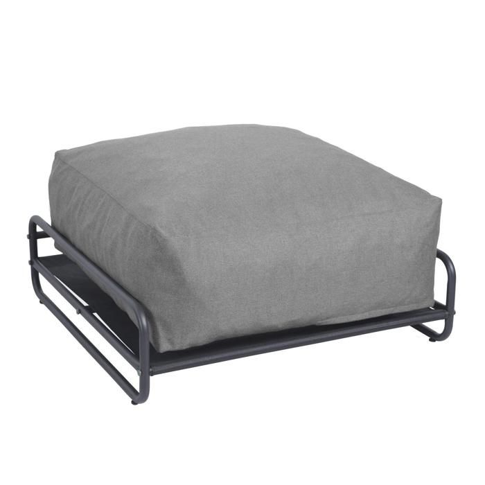 Pouf pour salon de jardin modulable avec structure gris Mixi Oviala