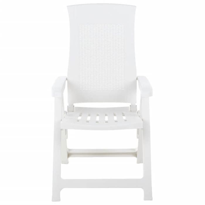 Chaises inclinables de jardin 2 pièces Meuble de jardin protection UV Plastique Blanc - (59x67x106 cm) 51StT2