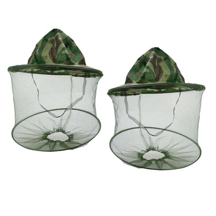 Chapeau dapiculteur - SONGHUI - Camouflage (lot de 2) - Filet visage - Léger et pliable - Cordon de serrage