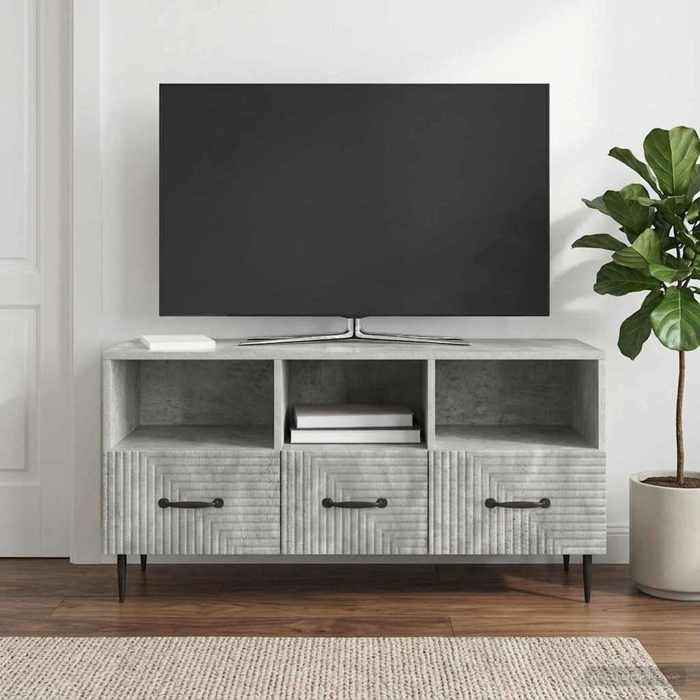 vidaXL Meuble TV Gris béton 102 x 345 x 50 cm Bois dingénierie 894908 vidaXL Meuble TV Gris béton 102 x 345 x 50 cm Bois dingénierie 894908
