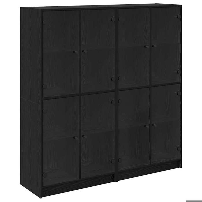 Armoires Hautes 2 pcs - Cabinet en bois Multifonctions - Chêne noir 68x37x142 cm B3567