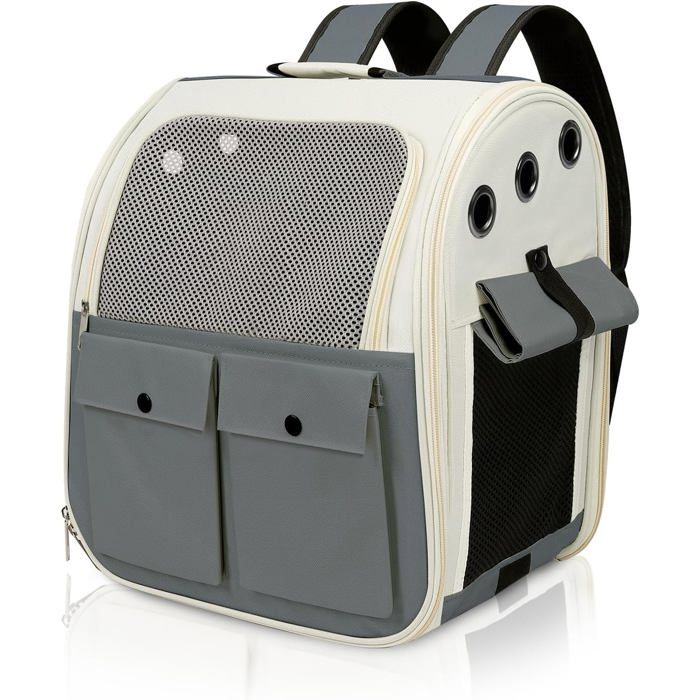 Sac À Dos Chat Petit Chien Portable Sac Transport Chat Avec Matelas En Peluche Amovible Pour Voyage Voiture Charge Maximale [BI63]