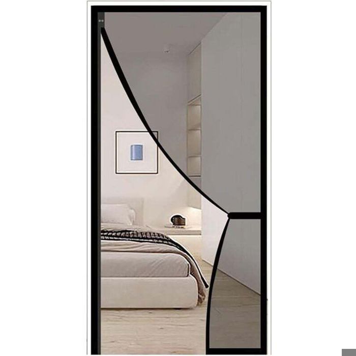 Moustiquaire magnétique– Maille métal auto-fermante – Pour balcon et animaux – 110x210 cm Noir