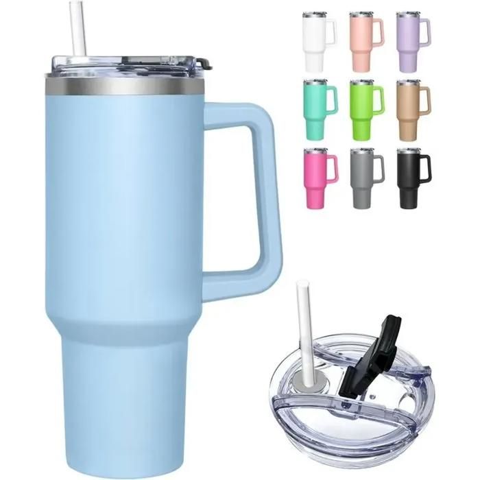 Mug Isotherme avec 2-en-1 Couvercle 1200ML Thermos Café avec Paille et Poignée Tasse Isotherme en Acier Inoxydable Mug Isotherme avec 2-en-1 Couvercle 1200ML Thermos Café avec Paille et Poignée Tasse Isotherme en Acier Inoxydable