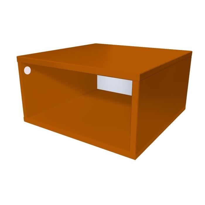 cube de rangement bois largeur 50 cm - couleur - chocolat, dimensions - 50x50