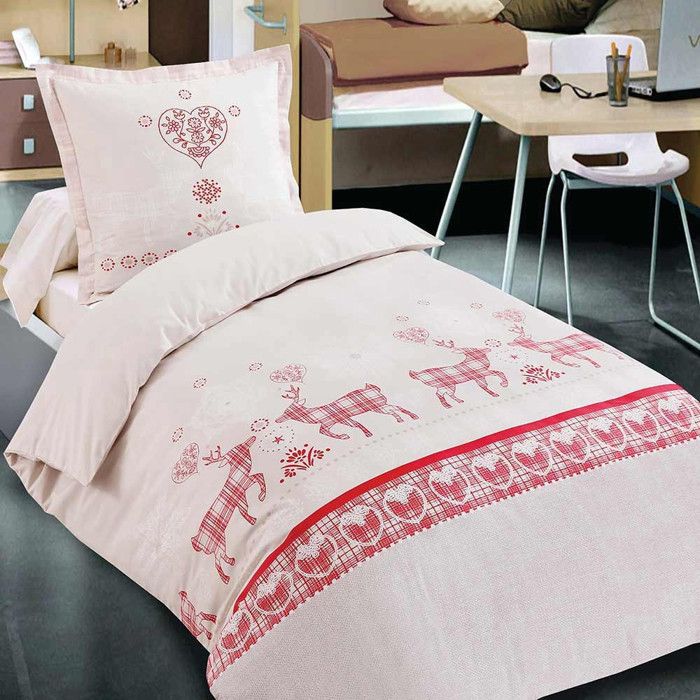 Housse de Couette Esprit Chalet Vanoise Rouge + 2 Taies 65x65 cm – 100% Coton 57 fils/cm² Doux et Résistant 140x200 cm Housse de Couette Esprit Chalet Vanoise Rouge + 2 Taies 65x65 cm – 100% Coton 57 fils/cm² Doux et Résistant 140x200 cm