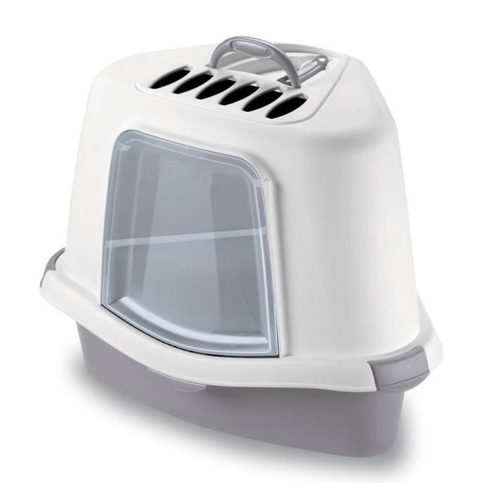 Comparer les prix de Maison de toilette Corner, 54 x 40 x 40 cm, hauteur 40 cm, gris pierre, pour chat. - animallparadise Gris