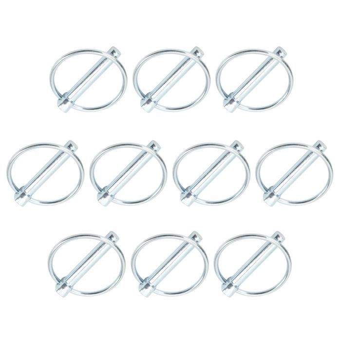 Lot De 50 Goupilles Lynch 6 Mm Avec Anneau Ressort - Fixation Rapide Pour Remorques, Tracteurs, Engins