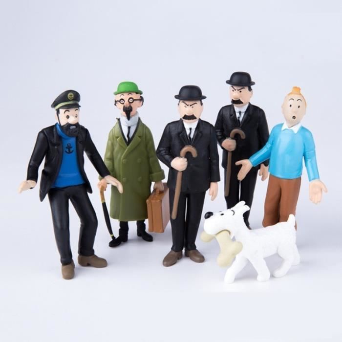 NEUVES Lot de 6 Figurines Les Aventures de Tintin et Milou 