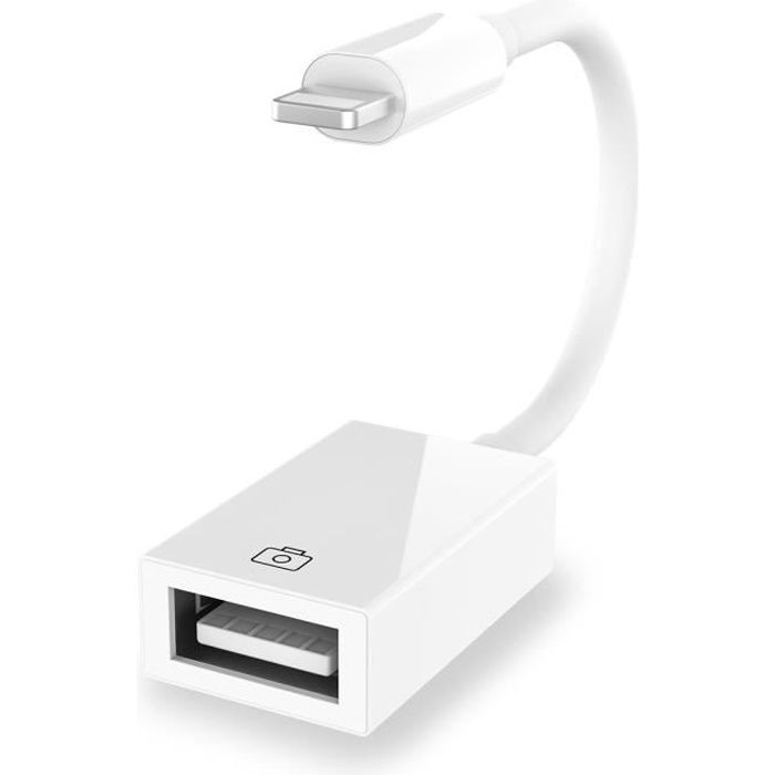 Adaptateur Lightning Câble OTG mâle vers USB Adaptateur femelle pour