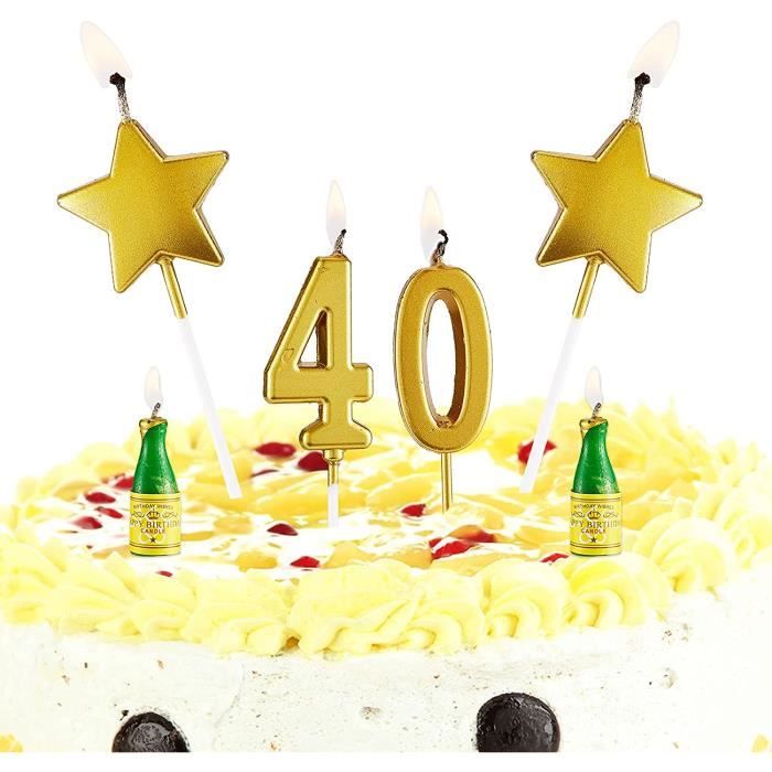 Bougie anniversaire nombre 40 pour gâteau