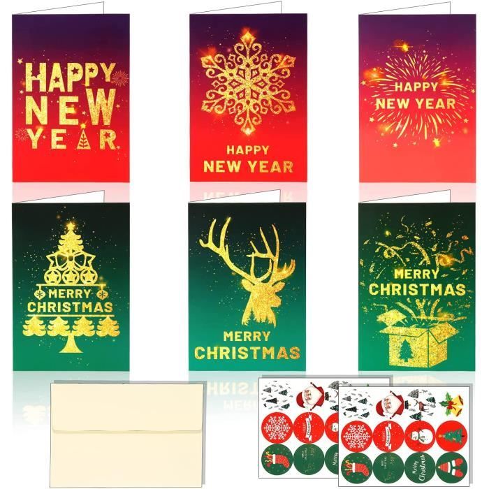 Carte de Voeux Noel, Cartes de Noel Pliantes, Carte Noel Set avec 24  Enveloppes et 24 Autocollants, Motif de Noël, Carte d'arbr[4] - Cdiscount  Beaux-Arts et Loisirs créatifs