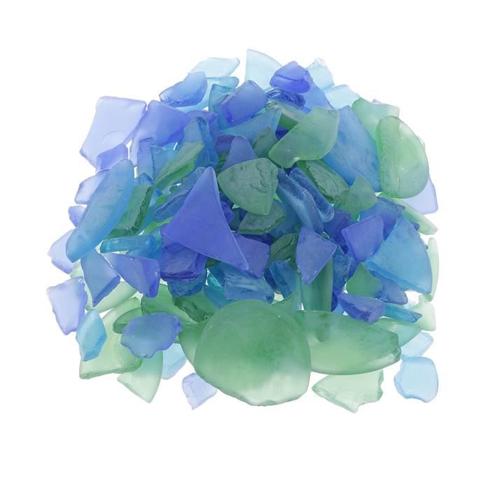 Véritable verre de mer anglais Seaham en multi clair et bleu