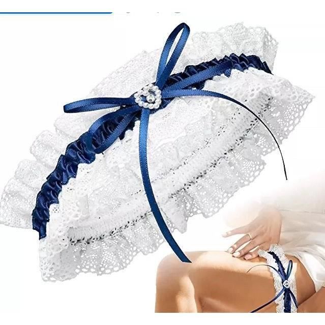 Bleu Taille unique Jarretiere en dentelle avec n ud en biscuits floral Ceinture de jambe sexy Cadeau de Cdiscount Pret a Porter
