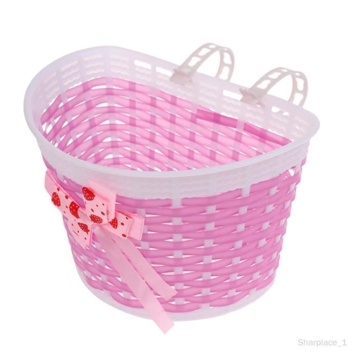Panier à vélo pour enfant fille - Marque - Modèle - Rose - Plastique - Sangles en plastique