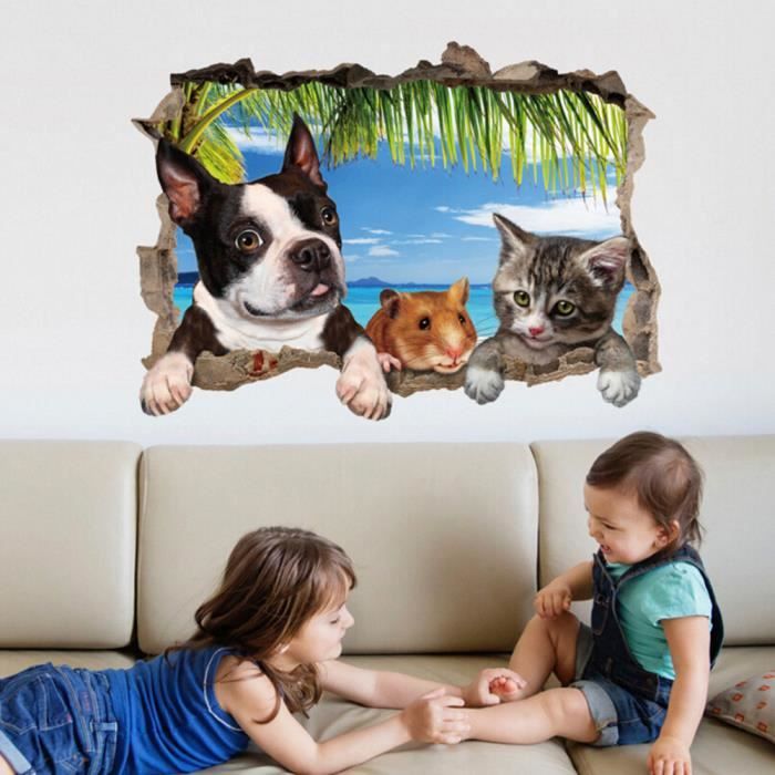 3d Animal Wall Sticker Armoire Salon Chambre Fond D Ecran Stickers