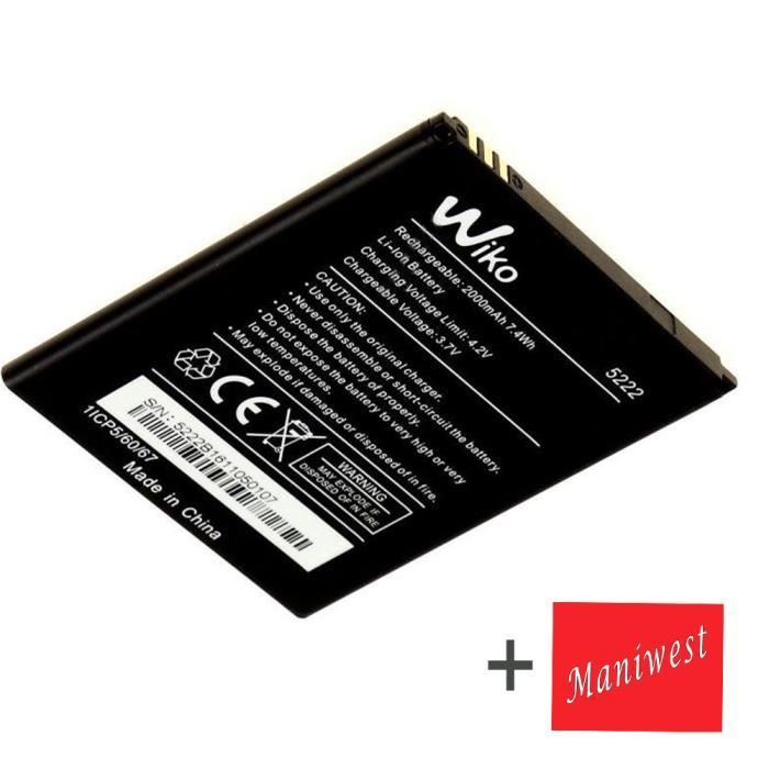 Batterie Compatible Wiko Rainbow Jam Et Rainbow Jam 4G - Référence 5222 - Dimensions 60,2 X 70,0 X 4,7 Mm