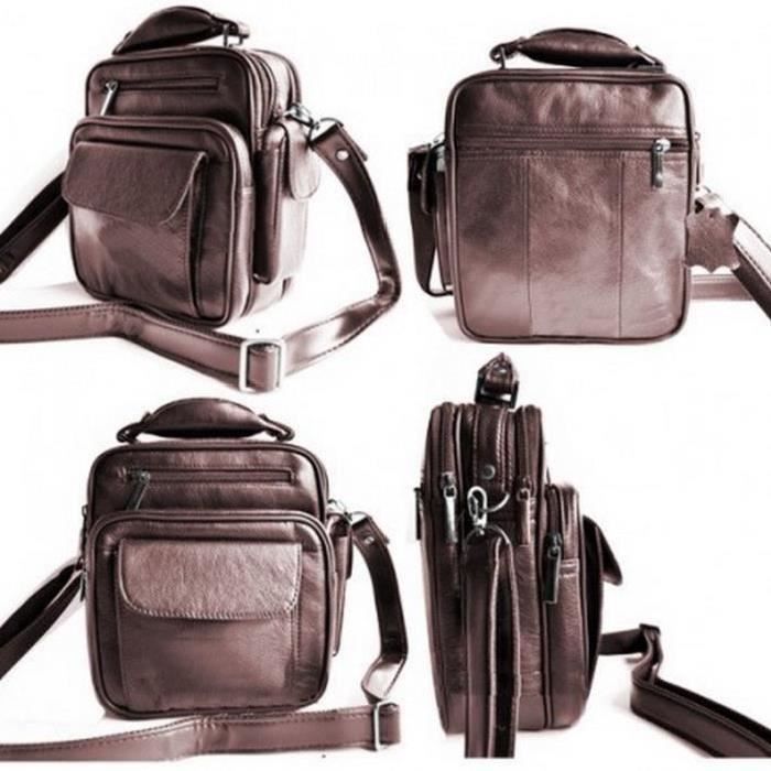Sac à Main En Cuir Pour Homme - Pochette Zippée Avec 12 Emplacements Cartes, Compartiments Billets - Dragonne Amovible - Pour Business, Soirée, Quotidien