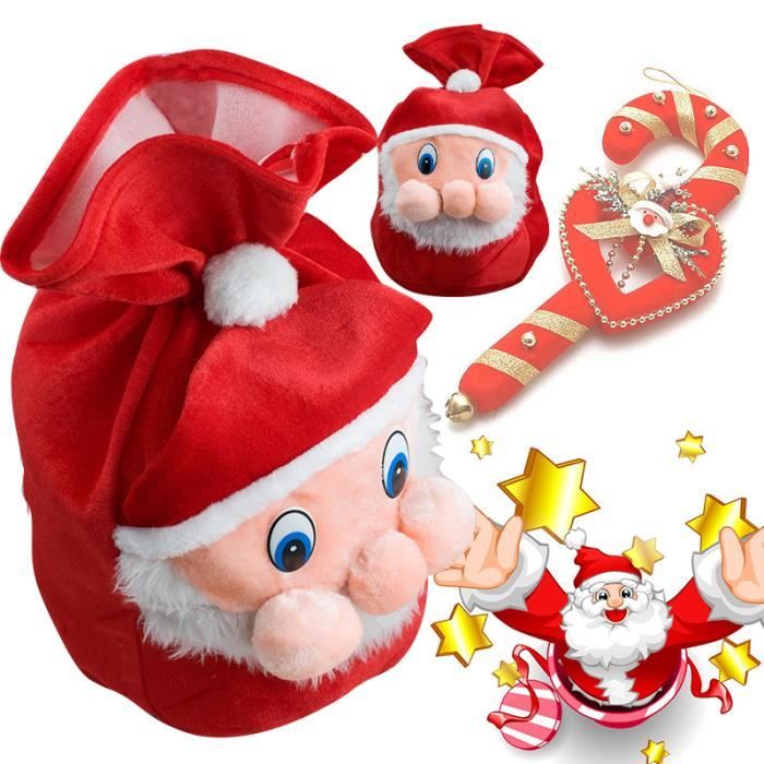 IEnshey sac de Noël cadeau rouge avec mignon visage du ...