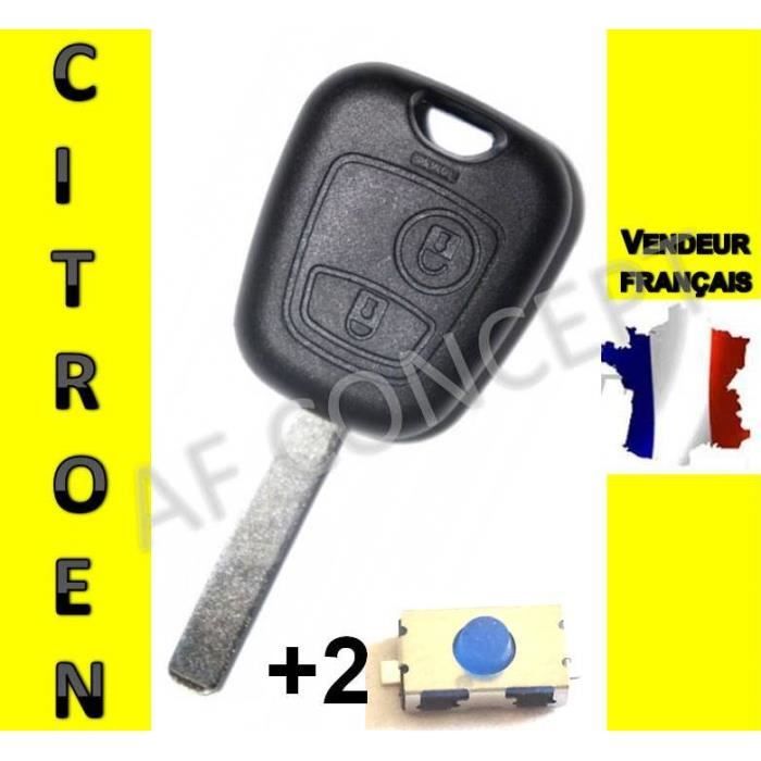 Clé Télécommande CITROËN C2 C3 C1 Berlingo - Coque + Pile + 2 Interrupteurs - Neuf