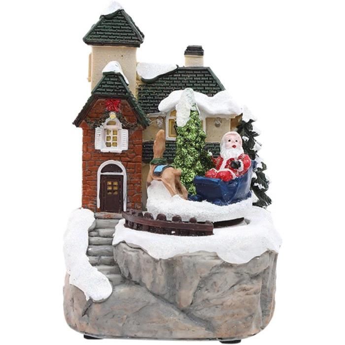 Scène de village de Noël Igloo Lumière colorée et musique