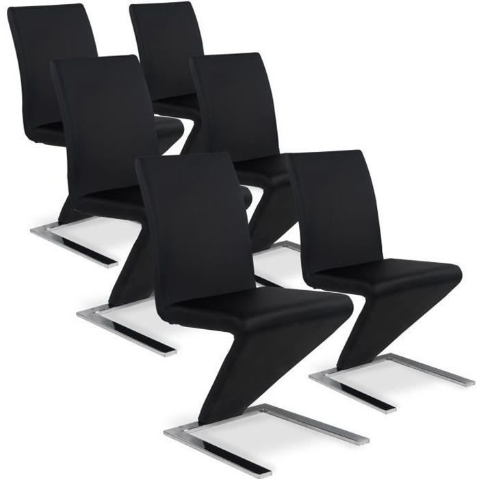 Lot de 6 chaises Delano Noir Lot de 6 chaises Delano Noir
