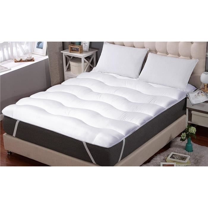  Surmatelas Glory Cloud Blanc 160x200cm  Epaisseur 5cm  Moelleux et &eacute;pais  Confort Cocooning 