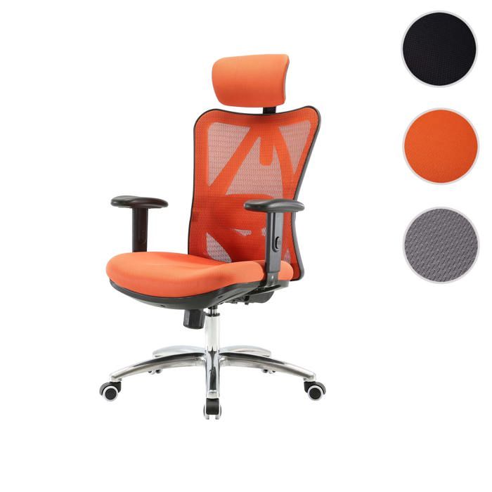 MCW Chaise de bureau SIHOO ergonomique charge max. 150kg sans repose-pieds orange